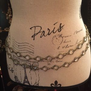 Chain & rhinestone belt